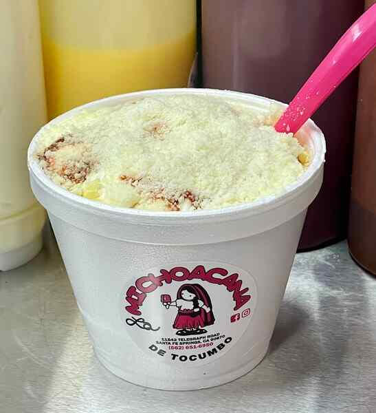 Corn in a Cup (Esquites) Corn in a Cup (Esquites) at La Michoacana de Tocumbo in Santa Fe Springs